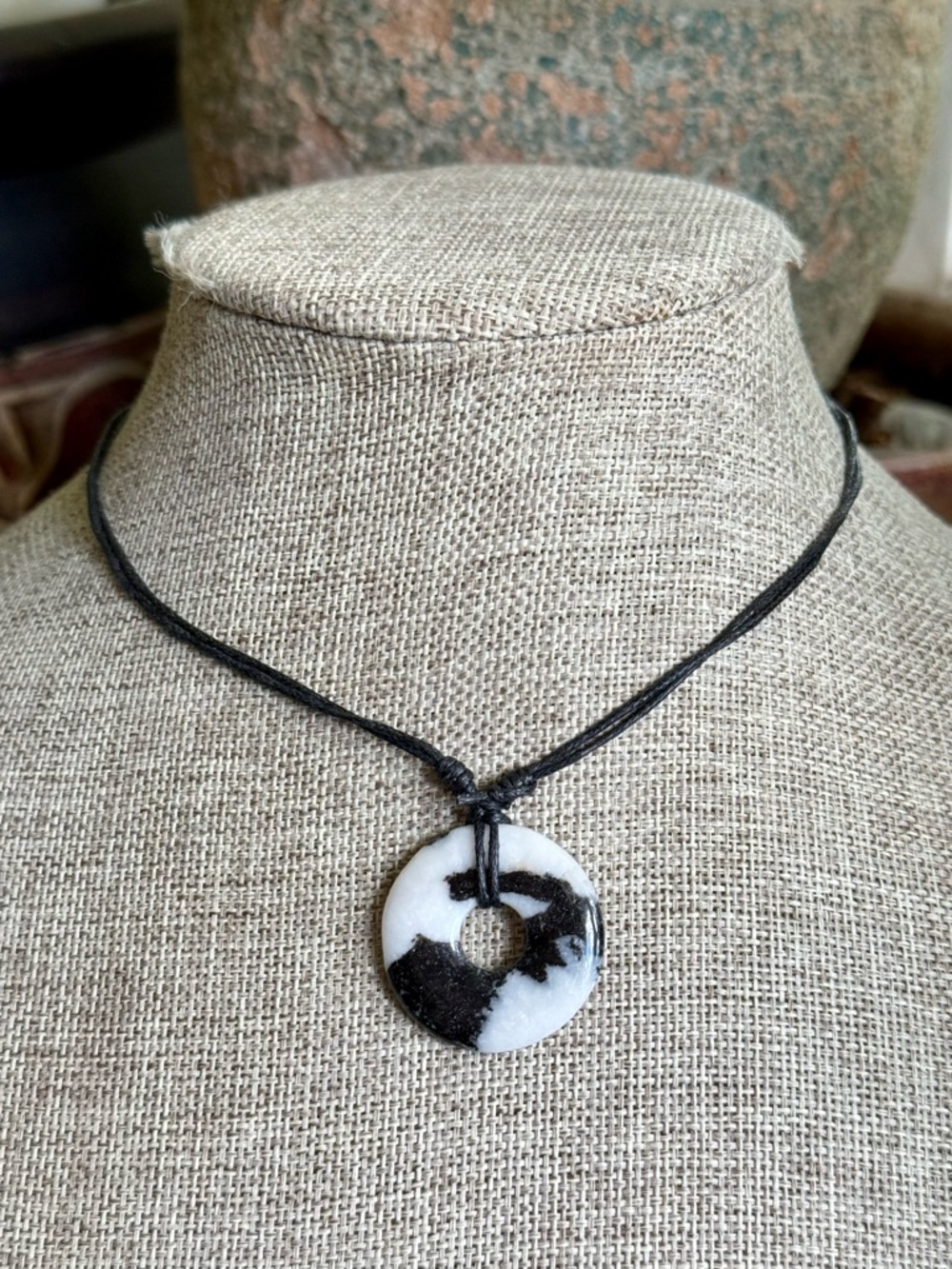 Boho Zebra Jasper Donut Choker